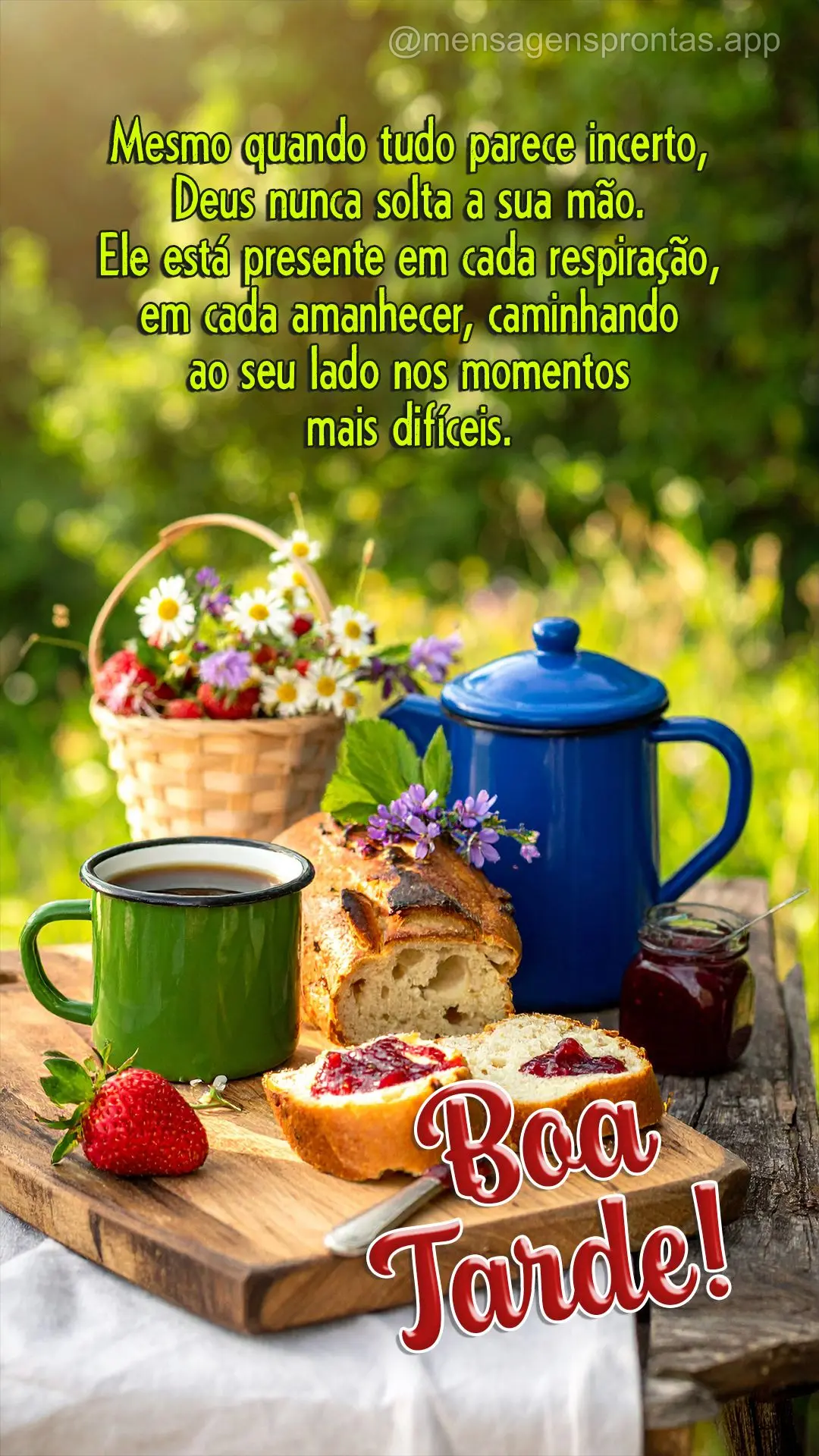 Mesmo quando tudo parece incerto, Deus nunca solta a sua mão. Ele está presente em cada respiração, em cada amanhecer, caminhando ao seu lado nos mom...