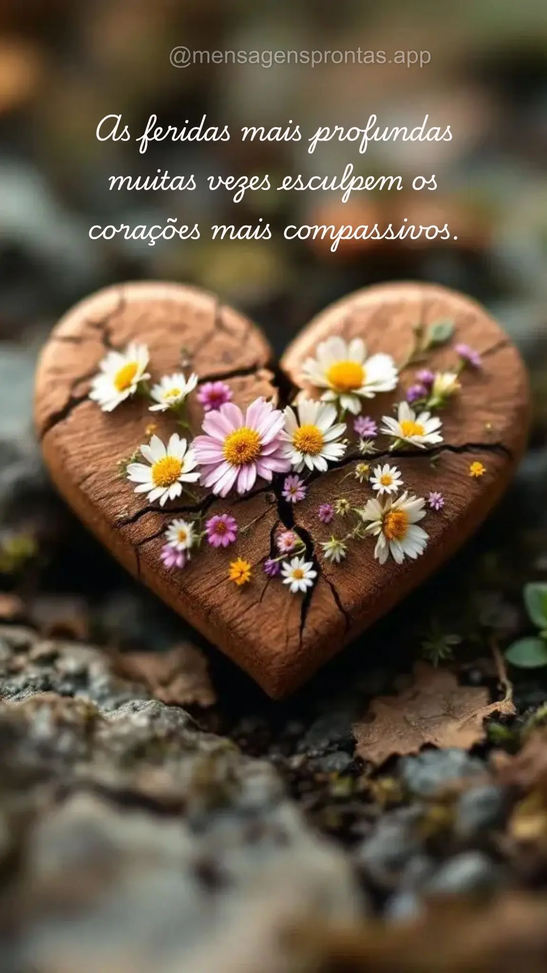 As feridas mais profundas 
muitas vezes esculpem os 
corações mais compassivos.