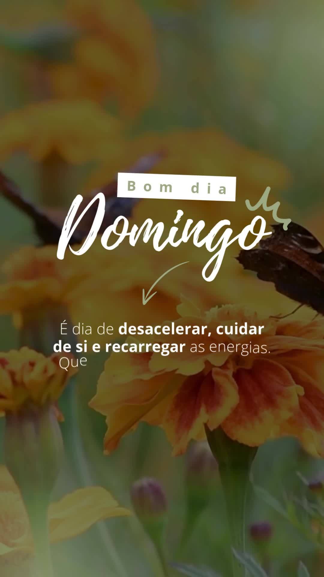 É dia de desacelerar, cuidar de si e recarregar as energias. Que seu domingo seja de paz, amor e boas vibrações! Bom dia Domingo 