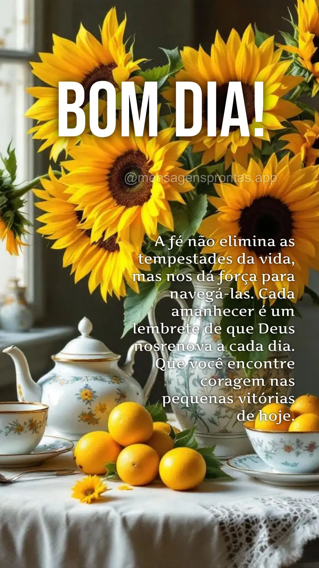 A fé não elimina as tempestades da vida, 
mas nos dá força para 
navegá-las. Cada amanhecer é um 
lembrete de que Deus 
nosrenova a cada dia. ...