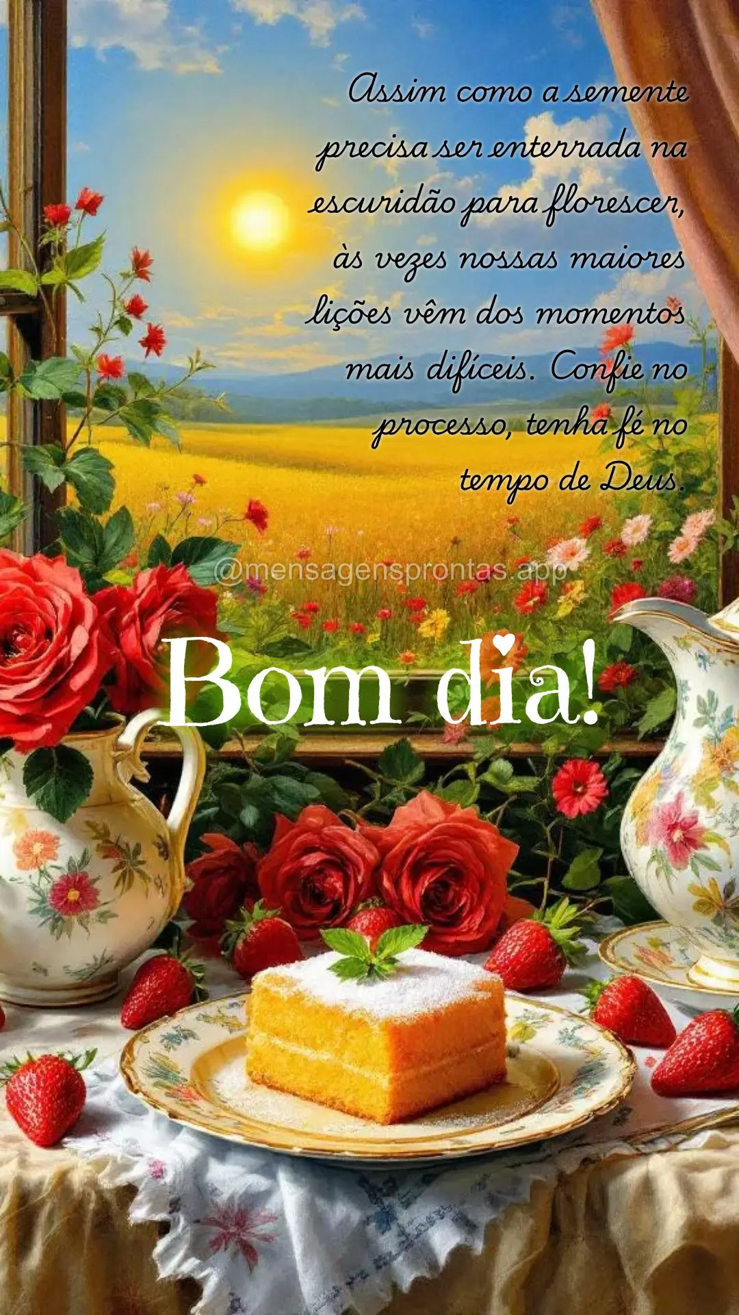 Assim como a semente precisa ser enterrada na escuridão para florescer, às vezes nossas maiores lições vêm dos momentos mais difíceis. Confie no pr...