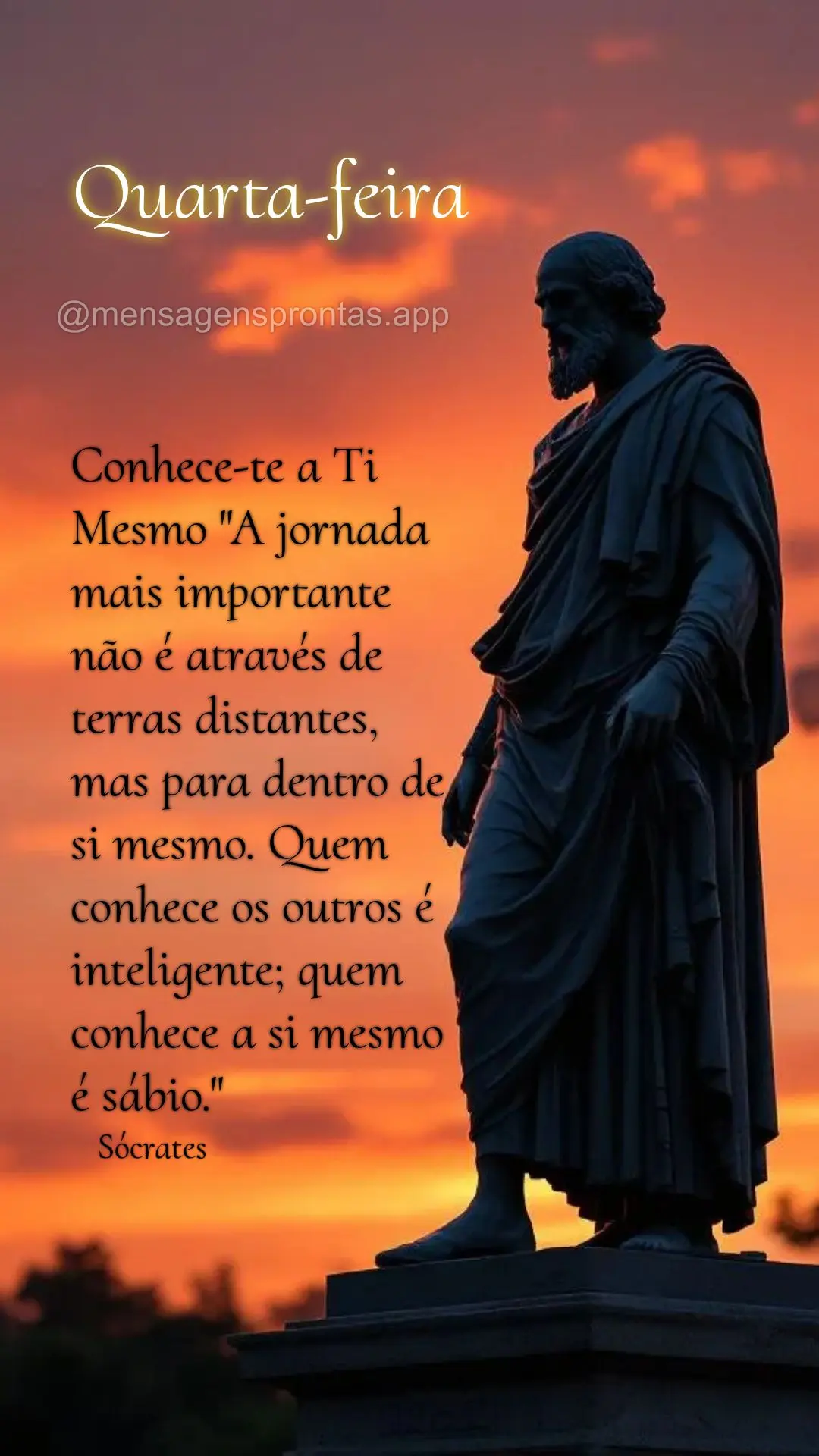 Conhece-te a Ti Mesmo "A jornada mais importante não é através de terras distantes, mas para dentro de si mesmo. Quem conhece os outros é inteligente...