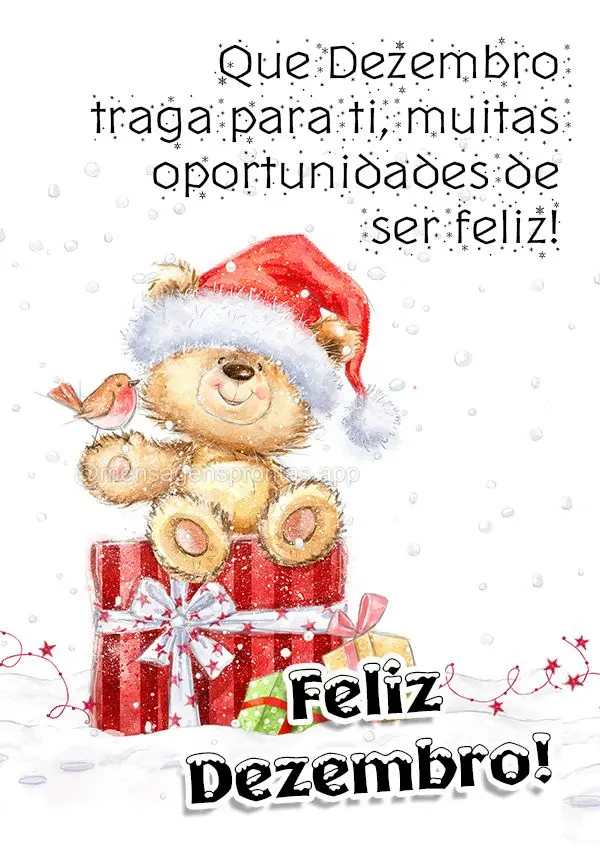 Que Dezembro traga para ti, muito oportunidades de ser feliz! Feliz Dezembro!