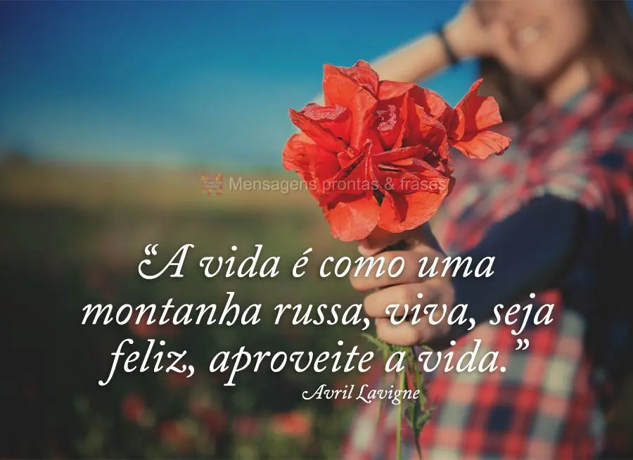 “A vida é como uma montanha russa, viva, seja feliz, aproveite a vida.” Avril Lavigne