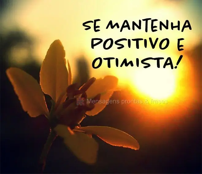 Mantenha-se positivo e otimista!
